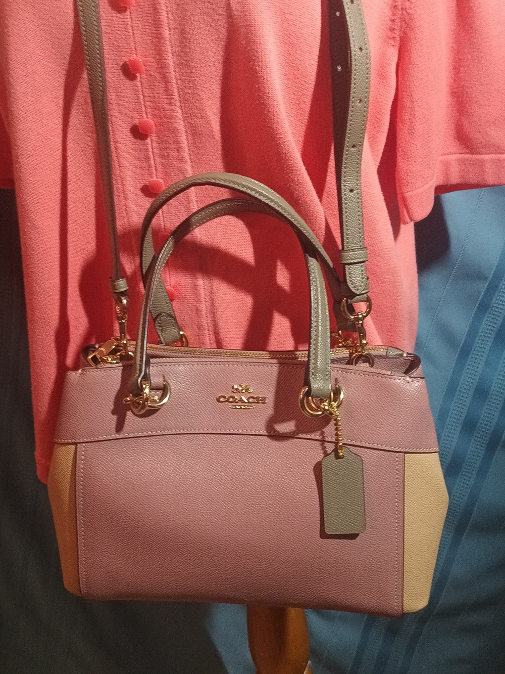 Coach Pink Brook Dual Crossbody Handbag